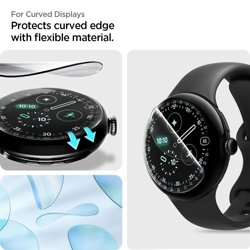 Google Pixel Watch 5 viedpulksteņa aizsargstikls  SPIGEN ELITE SHIELD ”EZ FIT” 2-PACK (41 MM)