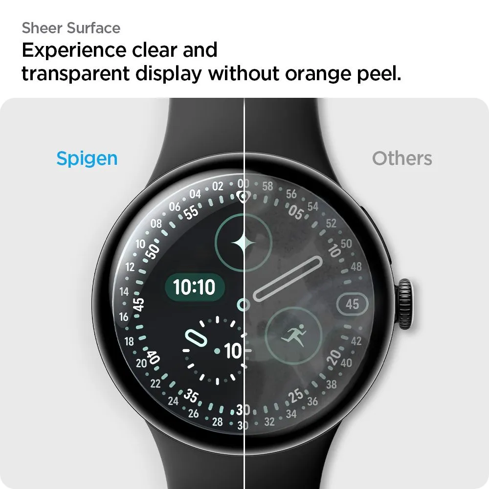 Google Pixel Watch 5 viedpulksteņa aizsargstikls  SPIGEN ELITE SHIELD ”EZ FIT” 2-PACK (41 MM)