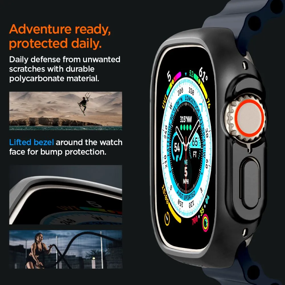 Apple Watch Ultra 4 Aizsargvāciņi un maciņi melns SPIGEN THIN FIT (49 mm)