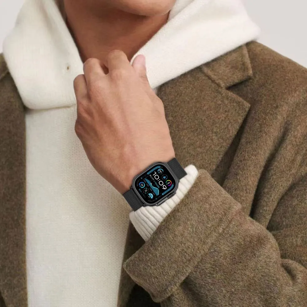 Apple Watch Ultra 4 Viedpulksteņu siksniņas melns TECH-PROTECT MILANO ULTRA (49 mm)