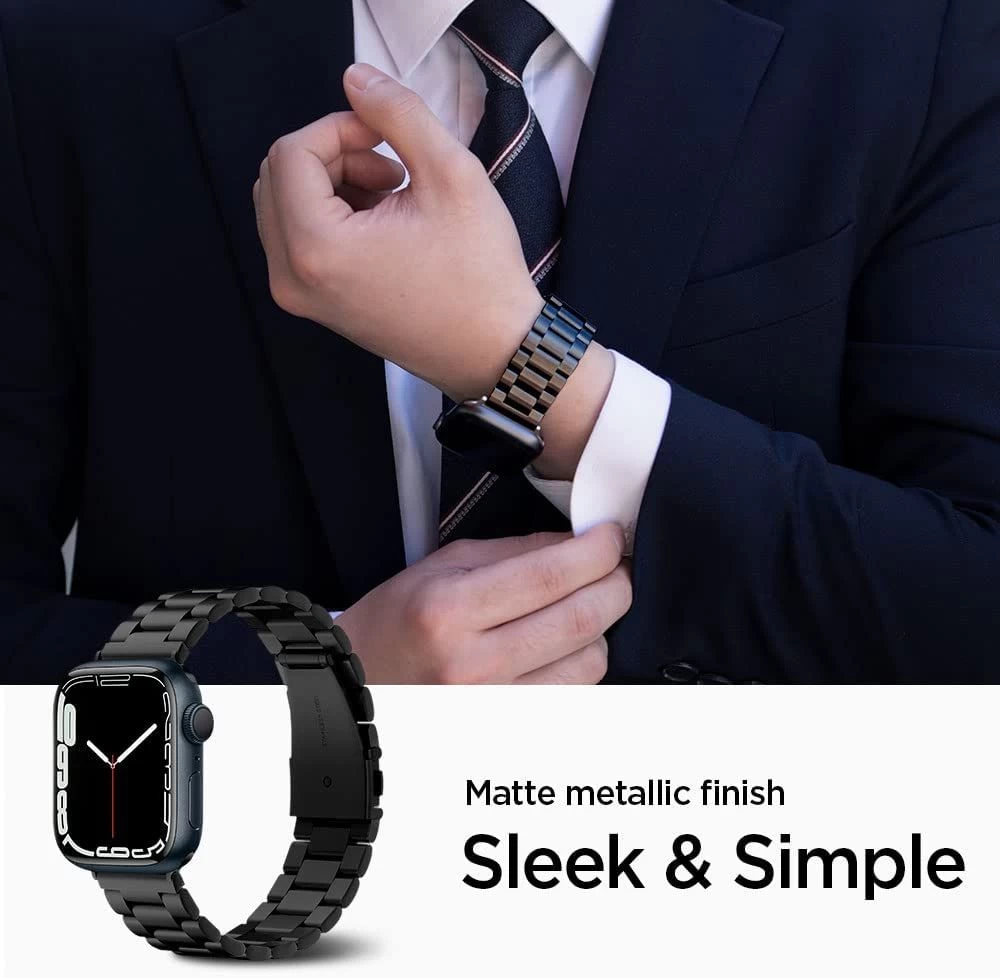 Apple Watch Ultra 4 Viedpulksteņu siksniņas melns SPIGEN Modern Fit Band (49mm)