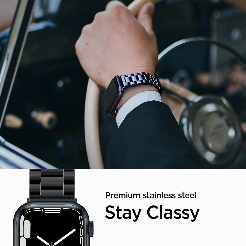 Apple Watch Ultra 4 Viedpulksteņu siksniņas melns SPIGEN Modern Fit Band (49mm)