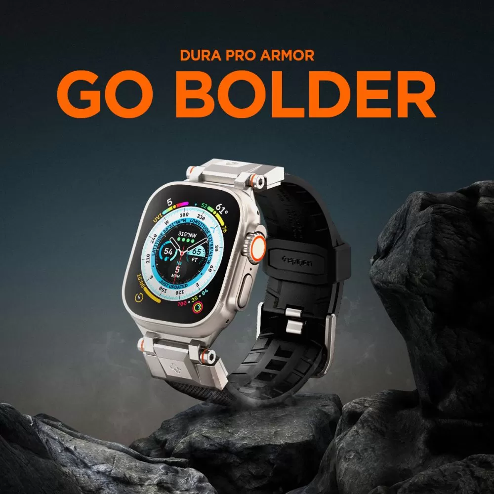 Apple Watch Ultra 4 Viedpulksteņu siksniņas melns SPIGEN DURAPRO ARMOR (49 mm)