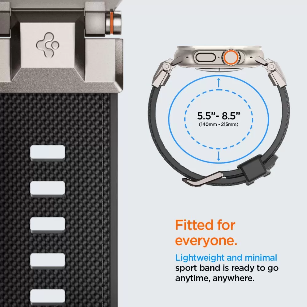 Apple Watch Ultra 4 Viedpulksteņu siksniņas melns SPIGEN DURAPRO ARMOR (49 mm)