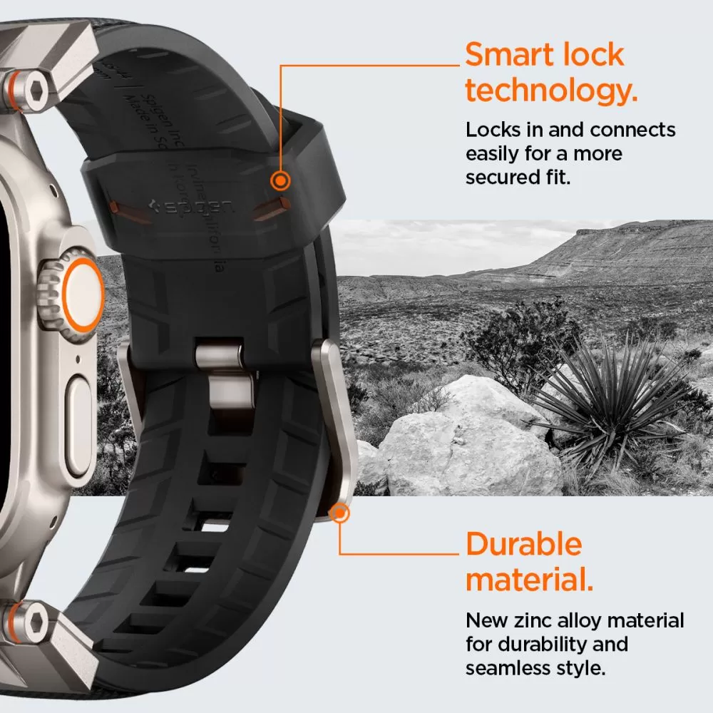 Apple Watch Ultra 4 Viedpulksteņu siksniņas melns SPIGEN DURAPRO ARMOR (49 mm)