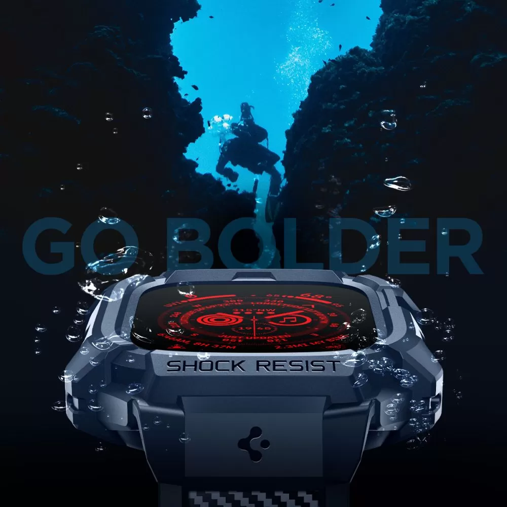 Apple Watch Ultra 4 Viedpulksteņu siksniņas zils SPIGEN RUGGED ARMOR ”PRO” (49 mm)