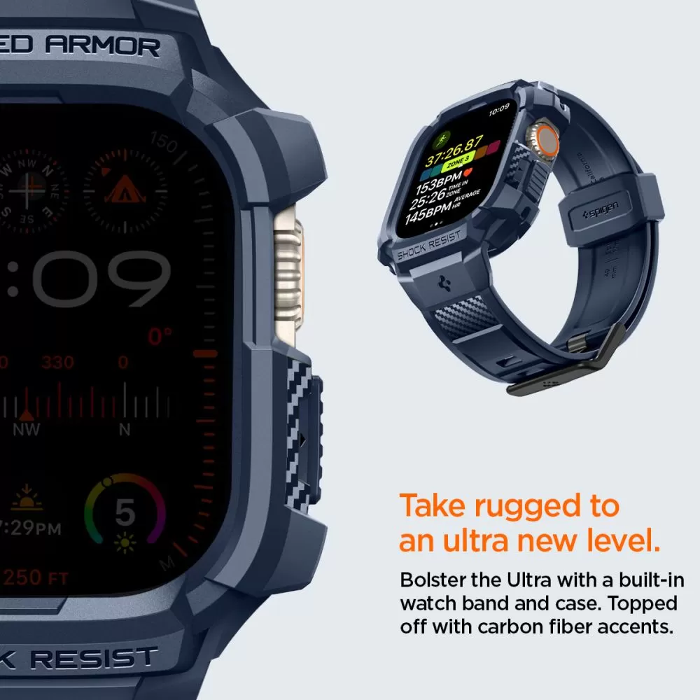 Apple Watch Ultra 4 Viedpulksteņu siksniņas zils SPIGEN RUGGED ARMOR ”PRO” (49 mm)