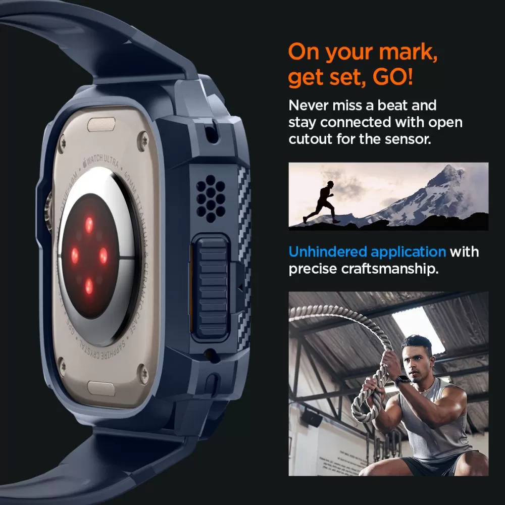 Apple Watch Ultra 4 Viedpulksteņu siksniņas zils SPIGEN RUGGED ARMOR ”PRO” (49 mm)