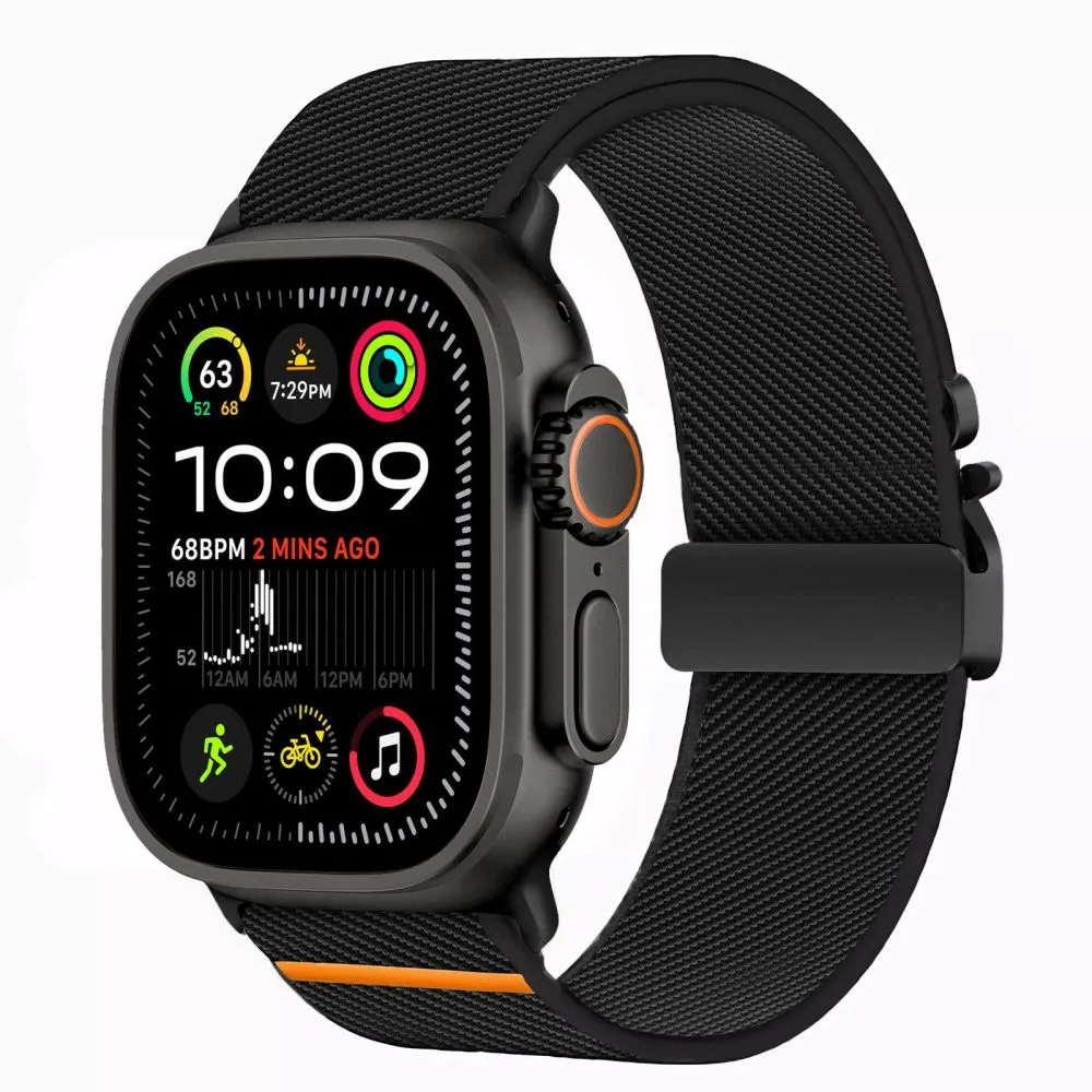 Apple Watch Ultra 4 Viedpulksteņu siksniņas melns TECH-PROTECT NYLON CLASP (49 mm)