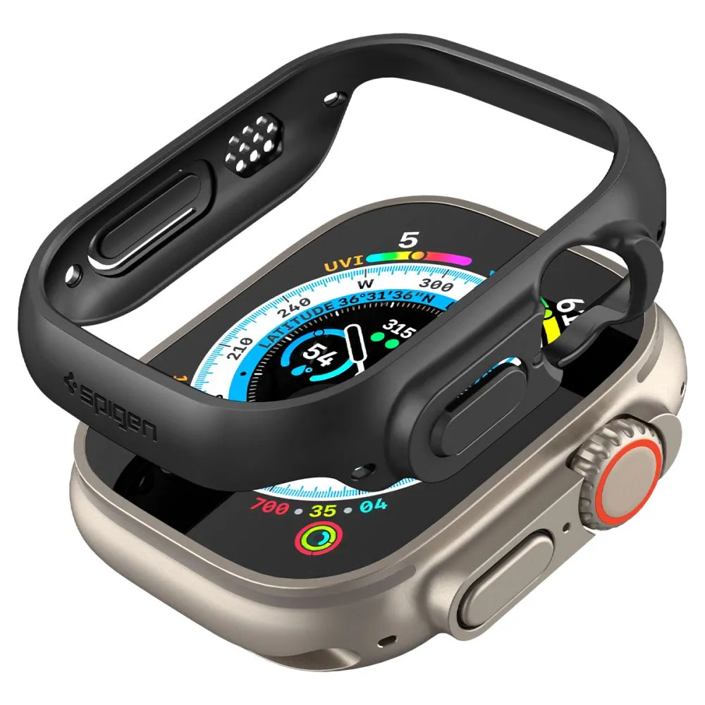 Apple Watch Ultra 4 Aizsargvāciņi un maciņi melns SPIGEN THIN FIT (49 mm)