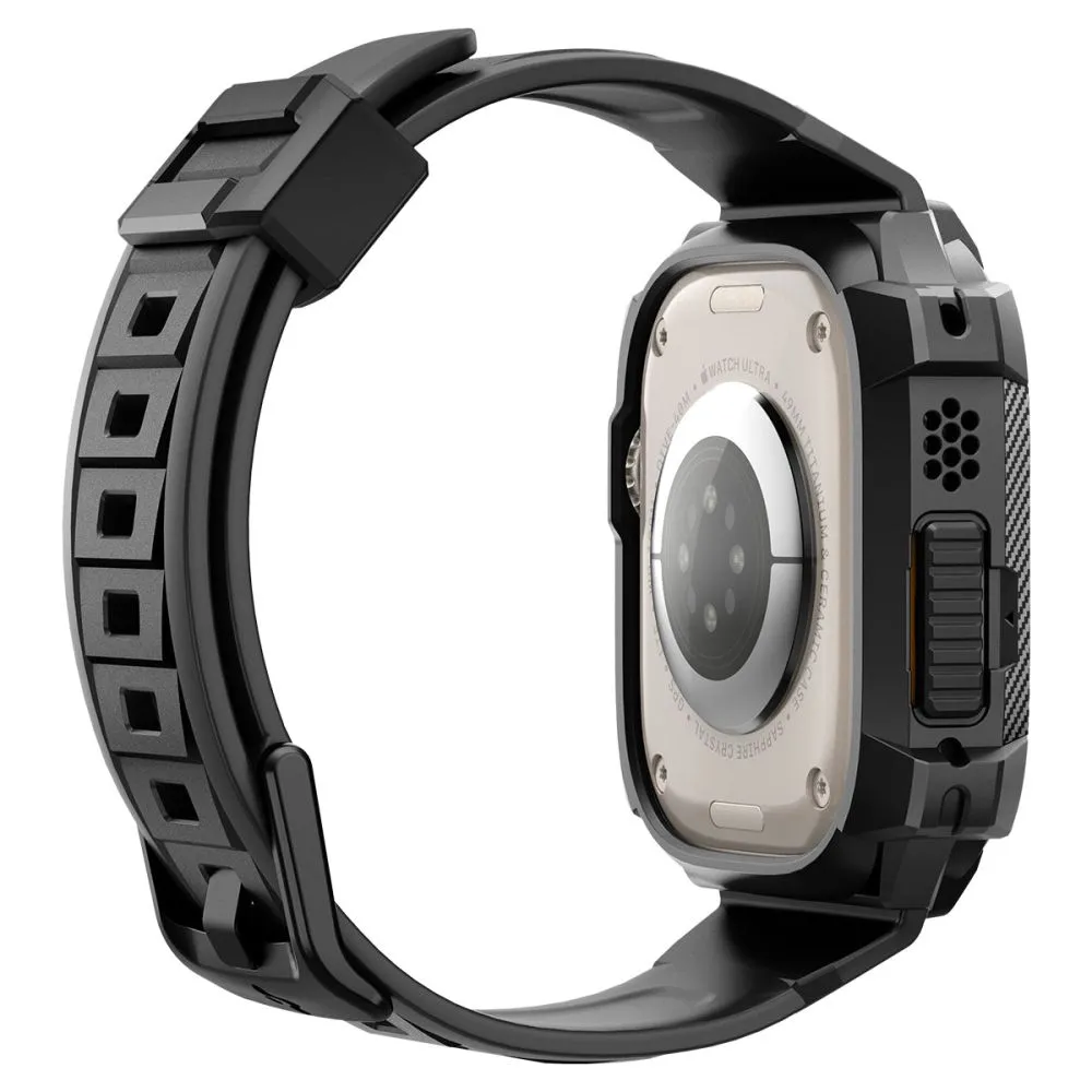 Apple Watch Ultra 4 Viedpulksteņu siksniņas melns SPIGEN RUGGED ARMOR ”PRO” (49 mm)