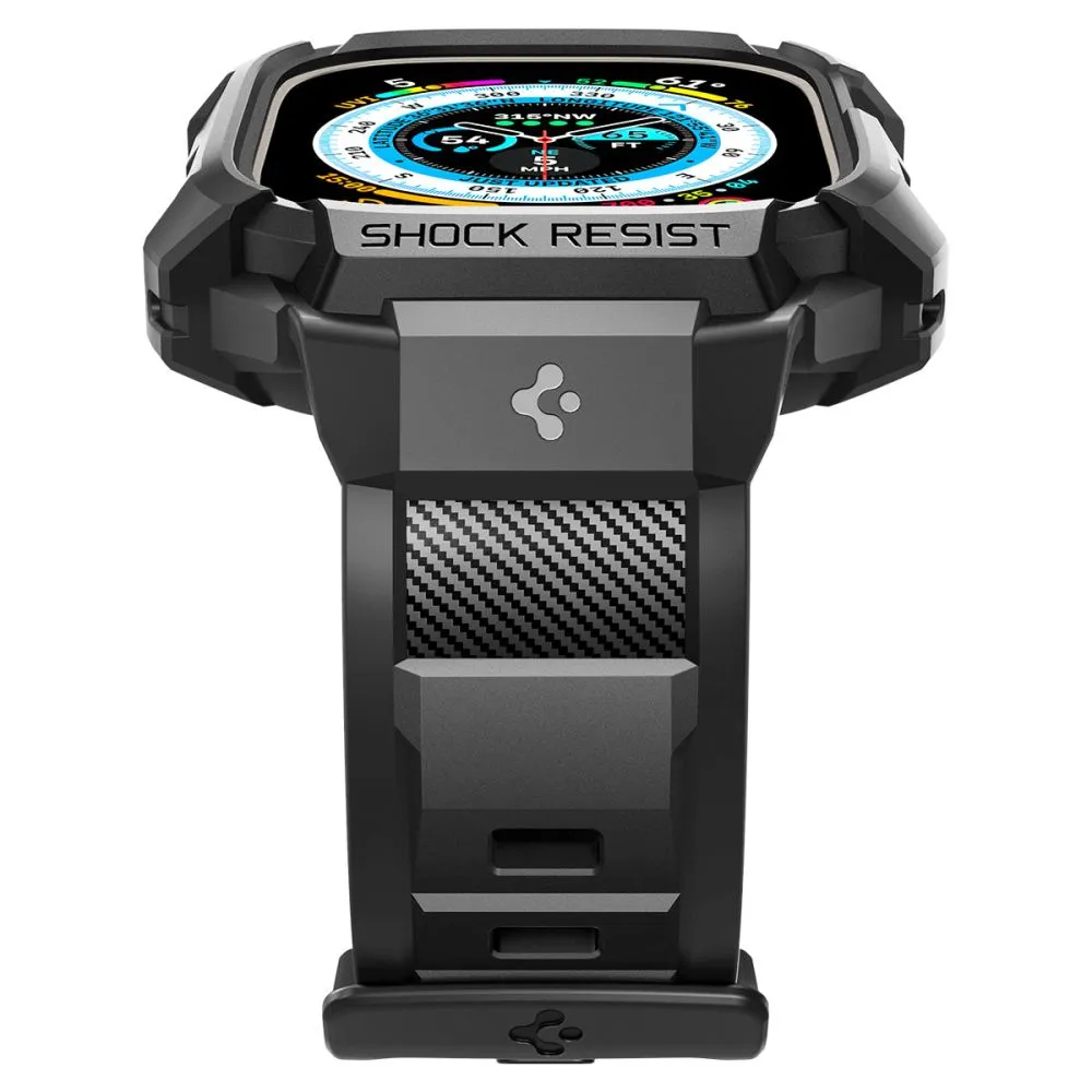 Apple Watch Ultra 4 Viedpulksteņu siksniņas melns SPIGEN RUGGED ARMOR ”PRO” (49 mm)