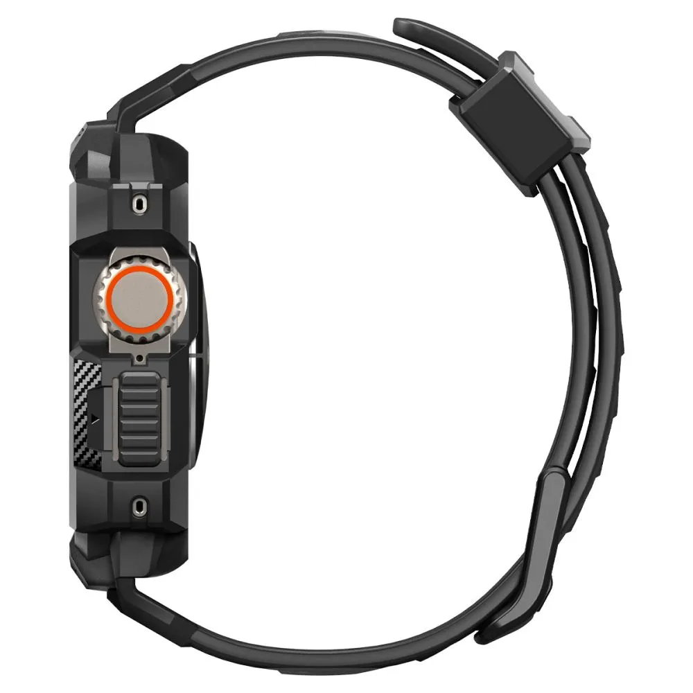 Apple Watch Ultra 4 Viedpulksteņu siksniņas melns SPIGEN RUGGED ARMOR ”PRO” (49 mm)