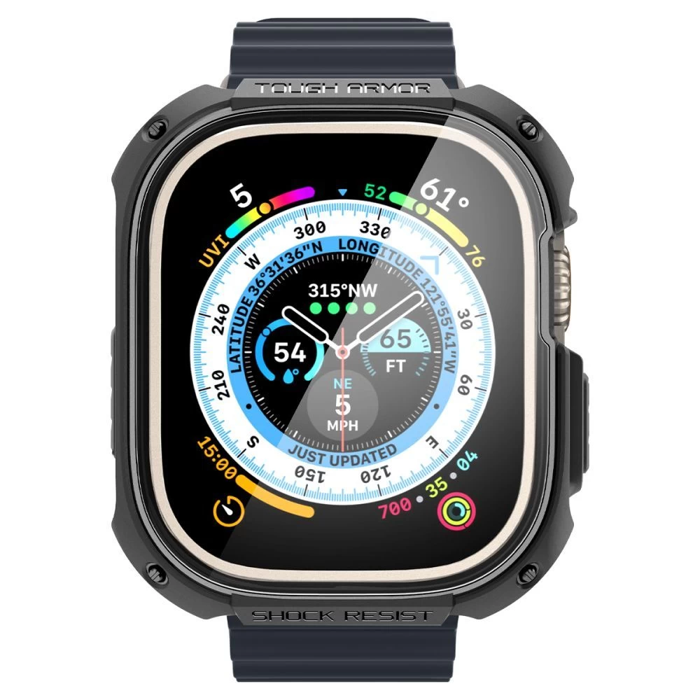 Apple Watch Ultra 4 Aizsargvāciņi un maciņi melns SPIGEN TOUGH ARMOR (49mm)