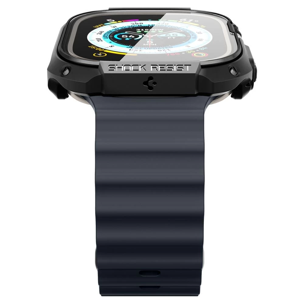 Apple Watch Ultra 4 Aizsargvāciņi un maciņi melns SPIGEN TOUGH ARMOR (49mm)
