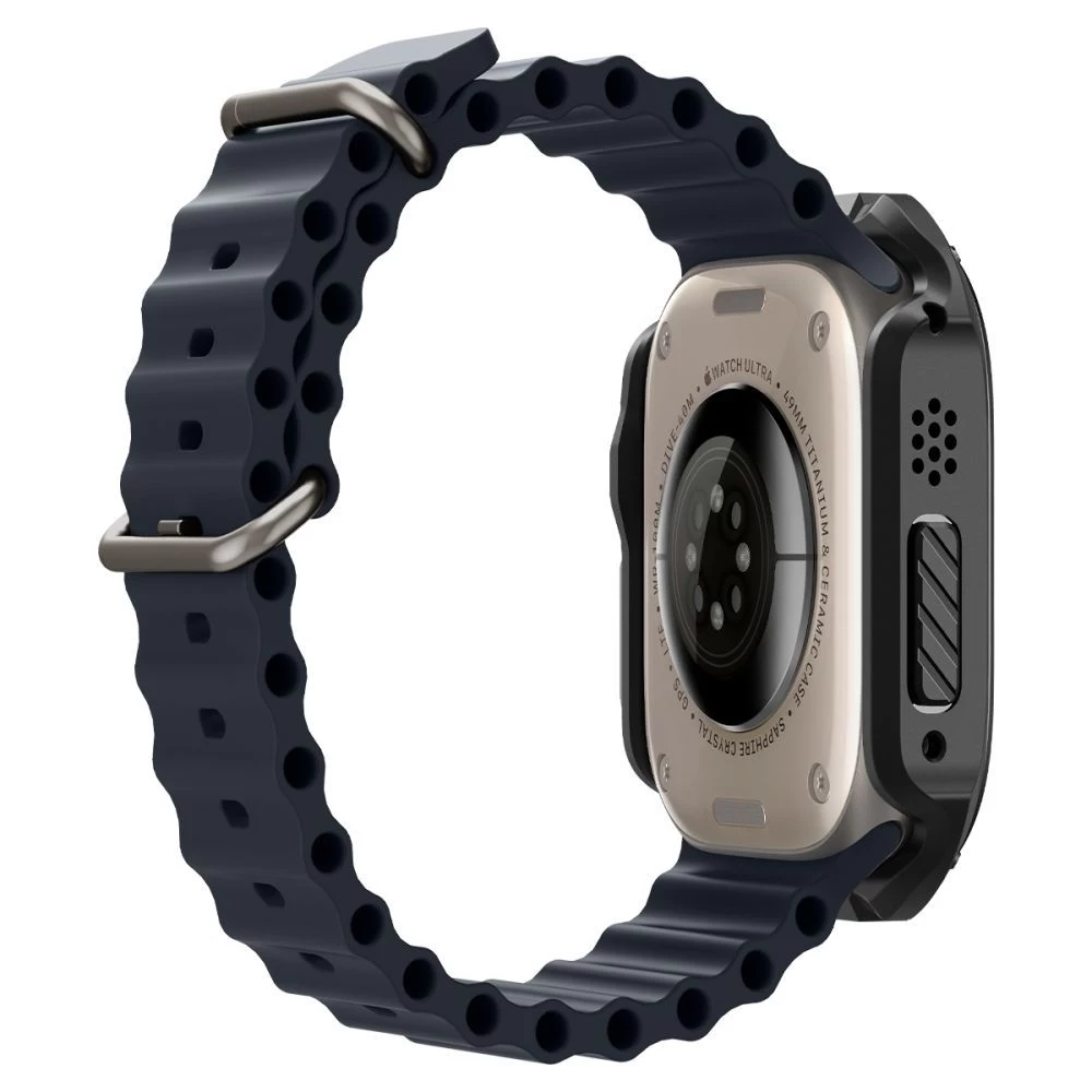 Apple Watch Ultra 4 Aizsargvāciņi un maciņi melns SPIGEN TOUGH ARMOR (49mm)