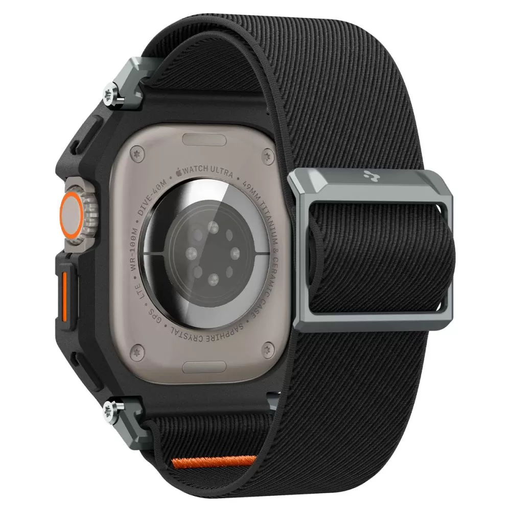Apple Watch Ultra 4 Viedpulksteņu siksniņas melns SPIGEN LITE FIT ”PRO” (49 mm)