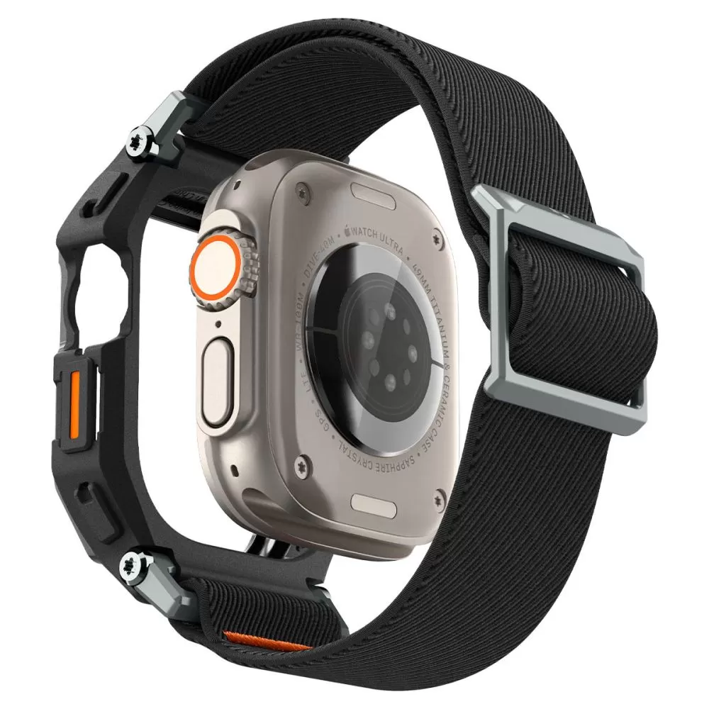 Apple Watch Ultra 4 Viedpulksteņu siksniņas melns SPIGEN LITE FIT ”PRO” (49 mm)