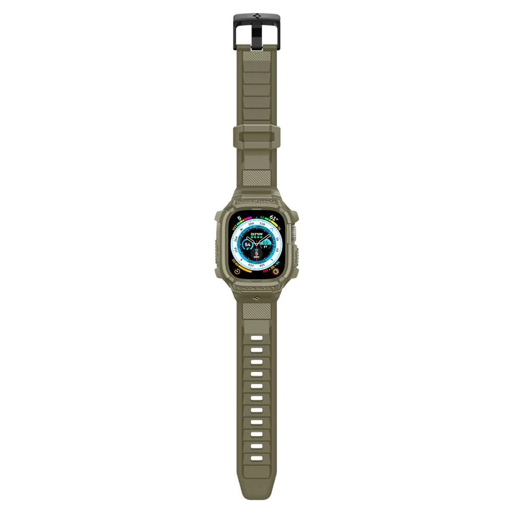 Apple Watch Ultra 4 Viedpulksteņu siksniņas zaļš SPIGEN RUGGED ARMOR ”PRO” (49 mm)