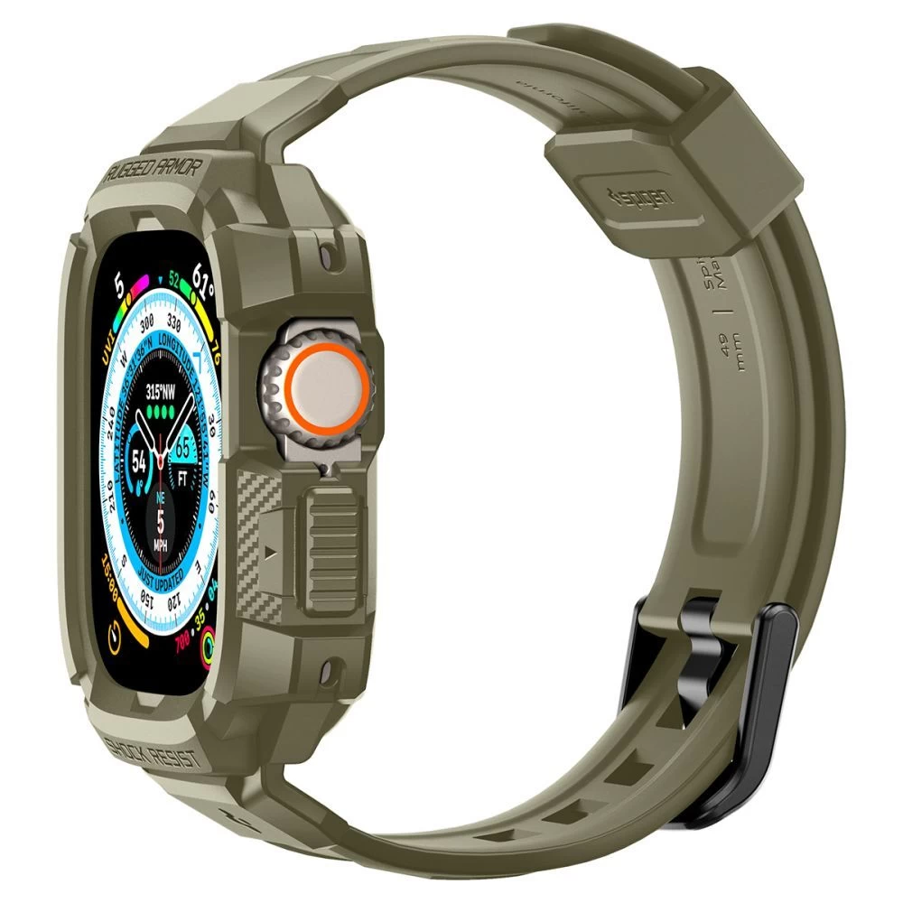 Apple Watch Ultra 4 Viedpulksteņu siksniņas zaļš SPIGEN RUGGED ARMOR ”PRO” (49 mm)