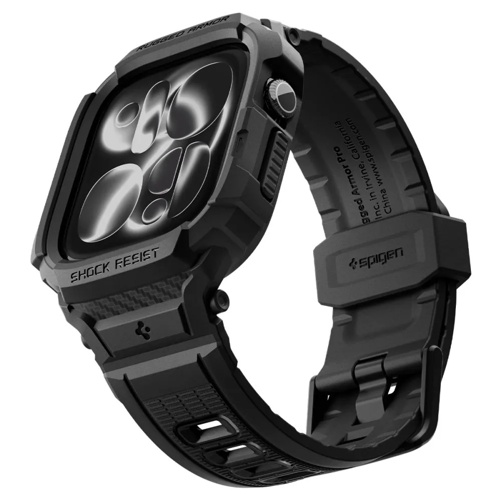 Apple Watch 12 Armband för smartklockor svart SPIGEN RUGGED ARMOR PRO (42 MM)
