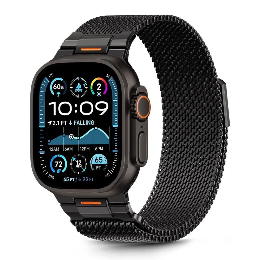 Apple Watch 12 Viedpulksteņu siksniņas melns TECH-PROTECT MILANO VANGUARD (44/45/46 MM)