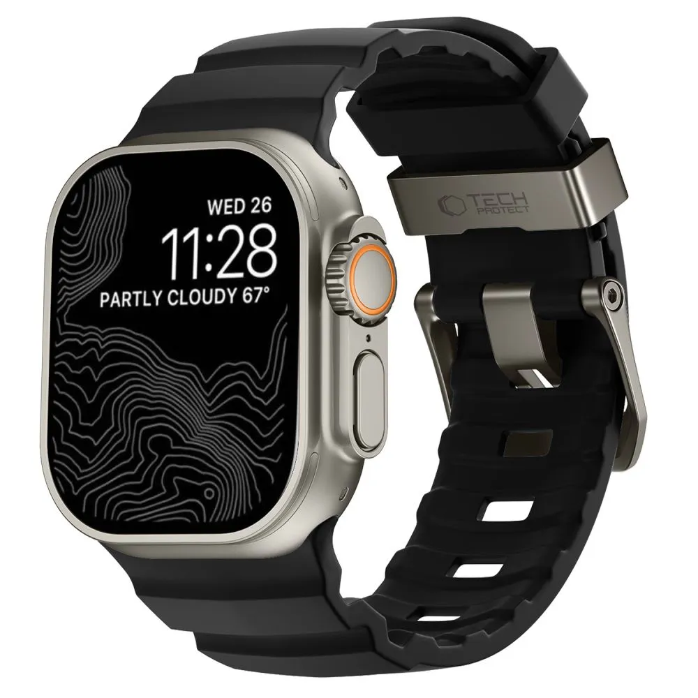 Apple Watch 12 Viedpulksteņu siksniņas melns TECH-PROTECT MOTION (44/45/46 MM)