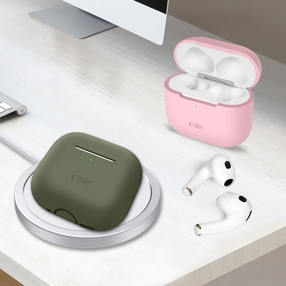 Apple AirPods 5 Aizsargvāciņi un maciņi zaļš TECH-PROTECT SILICONE