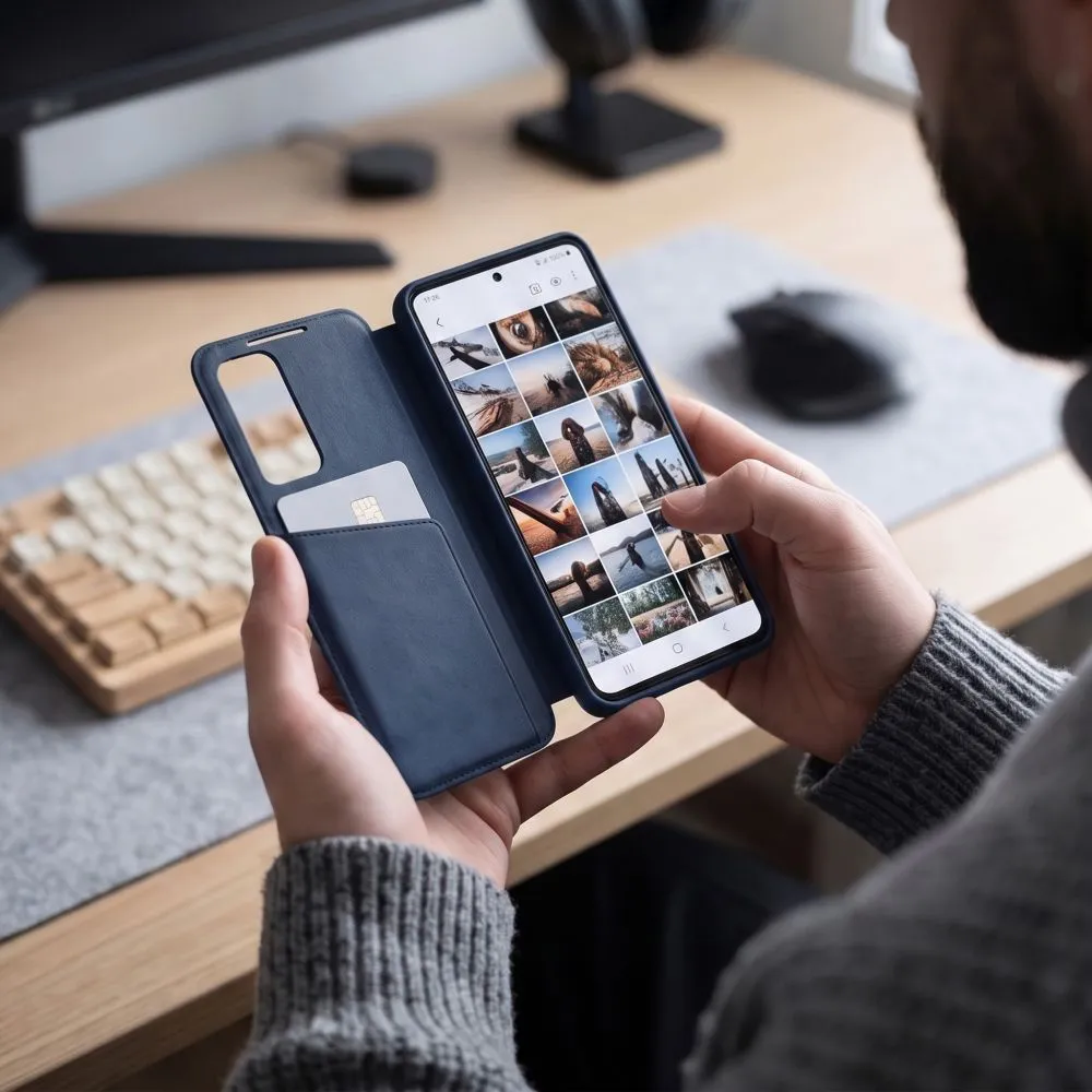 Samsung Galaxy S26 FE Telefona maciņš zils TECH-PROTECT SMART WALLET