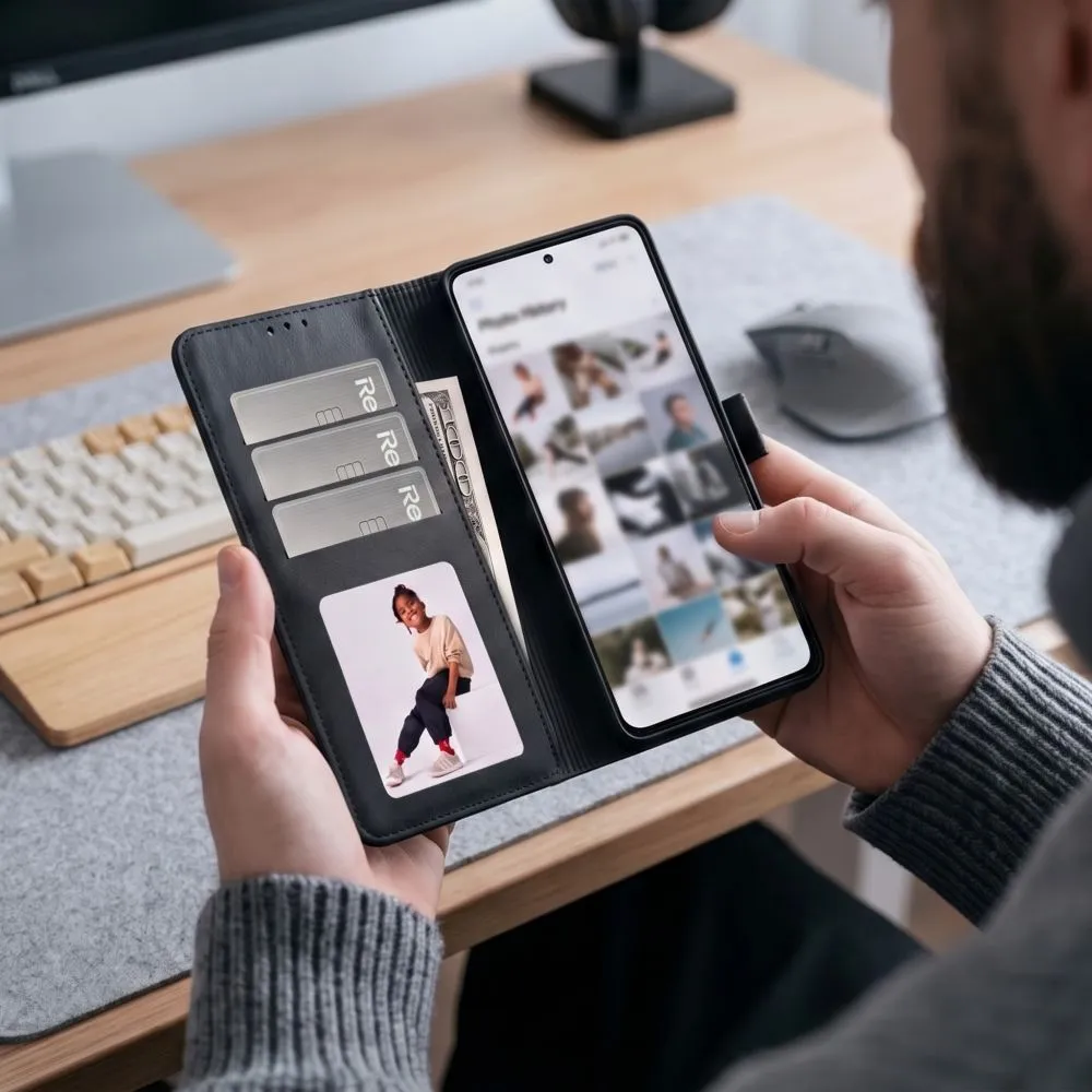 Xiaomi RedMi Note 17 Pro 5G Telefona maciņš melns TECH-PROTECT WALLET